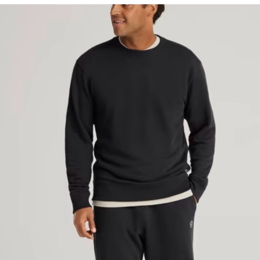 Allbirds Men's R&R Cotton Blend Sweatshirt Natural Black small top long sleeve